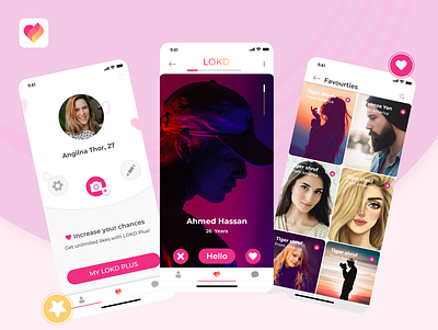 LOKD datingapp design logo brand logo branding mobile app mobile application mobile ui ui