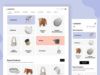 BURBERRY ecommerce ecommerce design ecommerce website minimalist shoping uiux website