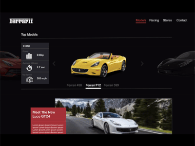 Pagination animation cars pagination scroll ui