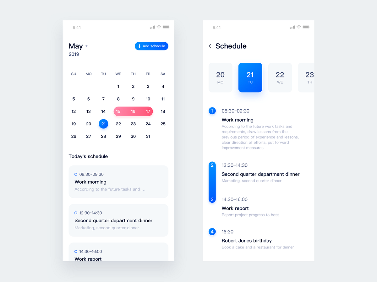 Calendar by C_Clin on Dribbble