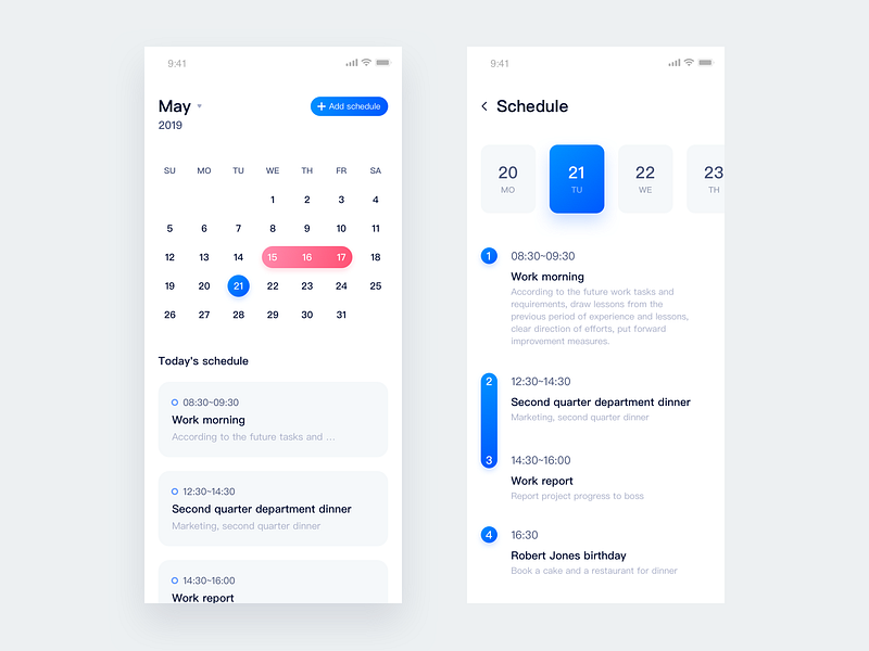 Calendar by C_Clin on Dribbble