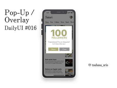 DailyUI#016 "Pop-Up/Overlay"
