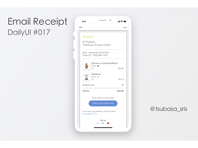 DailyUI#017 "Email Receipt"