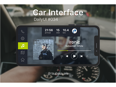 DailyUI#034 "Car Interface" app car app car interface caribou dailyui dailyui challenge dailyuichallenge map music navigation sketch ui ux