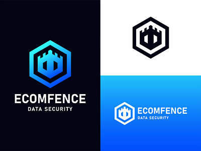 Ecomfence Logo Design branding data security design graphic design logo logo design mimalist protect vector