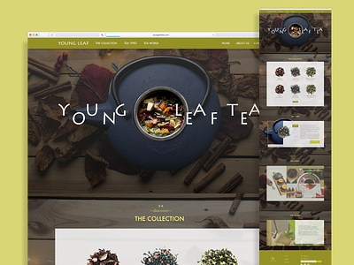 YOUNG LEAF TEA / Web site design cinammon collection grade green leaf logo plantation quality tea ui web web design young