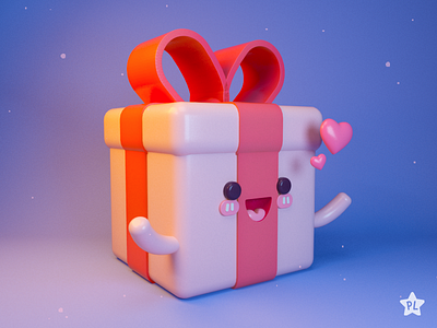 Pretty Gift Box 3d illustration character design illustration kawaii love maxon maxonc4d toys
