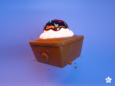 Cocoa dessert 3d illustration character design dessert illustration kawaii magic maxon maxonc4d toys