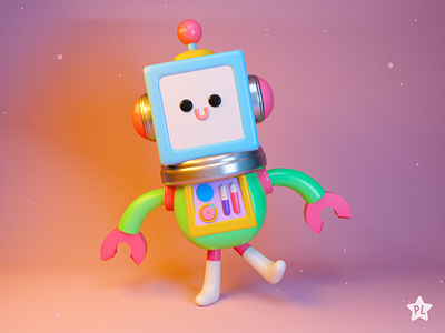 Baby Robot 3d illustration character illustration kawaii magic maxonc4d robot