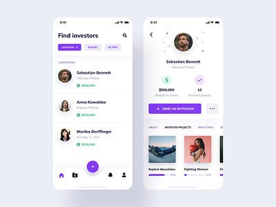 Evestor App - Profile by Kamil Halada on Dribbble