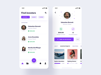 Evestor App - Profile app business design finance invest investor ios mobile money product design profile startup ui user ux