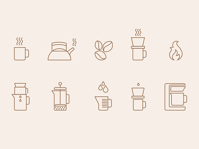 Starbucks: Home Brew / Pour Over Icon Set