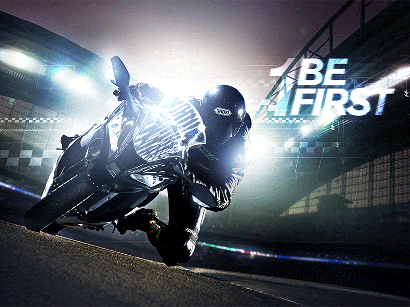 Kawasaki : Ninja 10R Supersport : Be First 10r compositing concept art graphic design kawasaki motorcycle ninja powersports process race supersport track