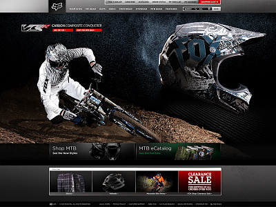 FOX Racing Redesign : Mountain Bike Category Page apparel athlete compositing fashion fox racing moto motorcycle mountian bike mtb rider typography web design