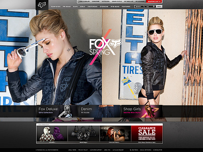 FOX Racing Redesign : Women's Clothing Category Page apparel athlete compositing fashion fox racing moto motocross motorcycle mx rider typography web design