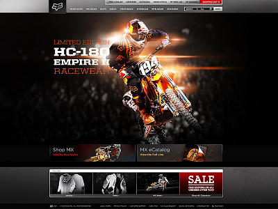 FOX Racing Redesign : Motocross Category Page apparel athlete compositing fashion fox racing moto motorcycle mx rider typography web design