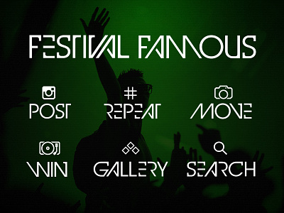 Heineken : Festival Famous : Titles & Icons art direction branding cinema 4d dj edm electronic music festival festival famous heineken ui ultra