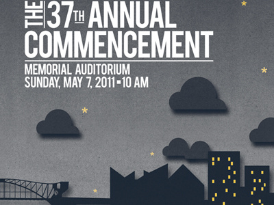 Commencement Cover chattanooga city college commencement duotone night nightfall paper stars texture type typography