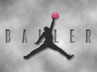 Dribbble Baller baller basketball clouds dribbble dunk grey jordan logo texture