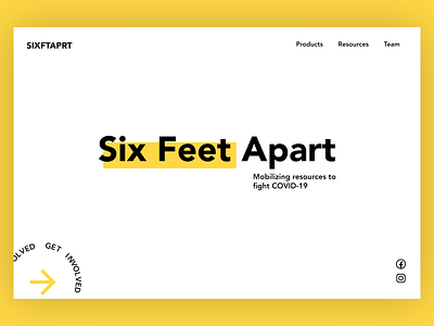Six Feet Apart Project branding coronavirus covid19 design landing page project ui web web design