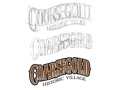 Coarsegold Logo Process hand lettering