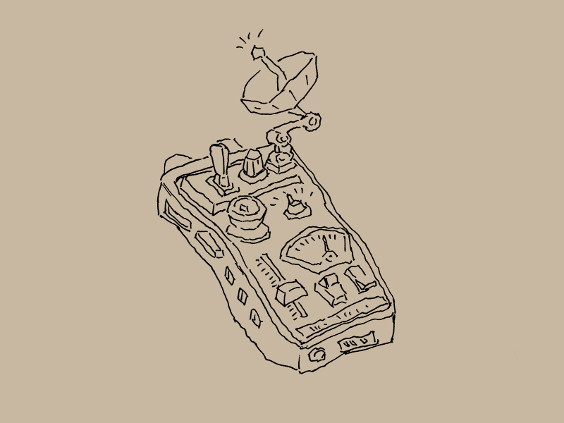 Portable Telecommunications Device illustration pen and ink