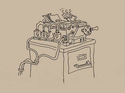 Printer illustration pen and ink printer