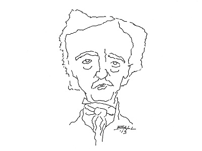 Edgar Allan Poe illustration pen and ink