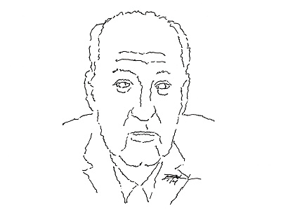 Vladimir Nabokov illustration pen and ink