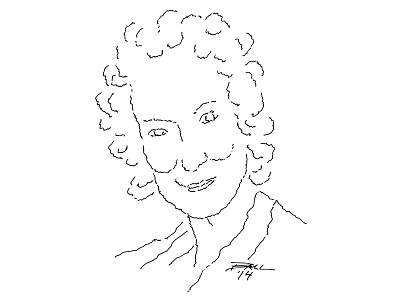 Margaret Atwood illustration pen and ink