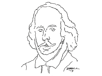 William Shakespeare illustration pen and ink