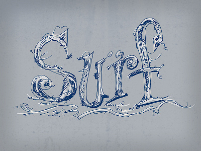 Twisted Surf hand lettering