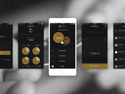 Bitcoin App bitcoin black money ui ux visual design