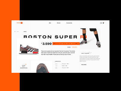 Sneaker clean ecommerce fashion grid grid layout interaction photography shopping typography ui