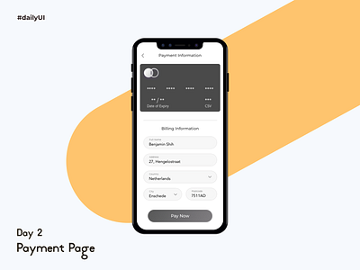 #DailyUI Challenge#2 Payment Page credit card payment creditcard dailyui page design pagement payment