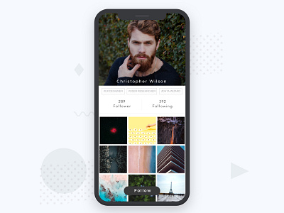 Daily Ui Challenge 6 - User Profile app app concept app designer challenge daily ui daily006 designer illustration instagram job man portfolio profile ui challenge