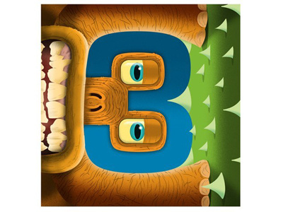 3 is a magic number character design critters design digital fun illustration