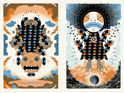 Concept for screenprint art creature digital illustration print screenprint texture whimsical
