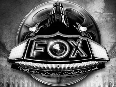 Fox Theater abstract bw city detroit fox landmark movie photoshop theater theatre