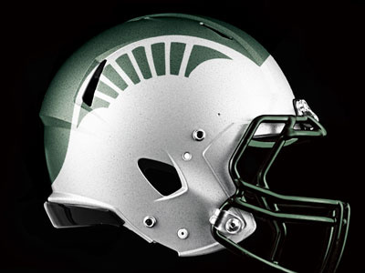 Michigan State Spartans helmet design big 10 big10 cfb football helmet michigan michigan state michigan state spartans msu ncaa nike riddell state