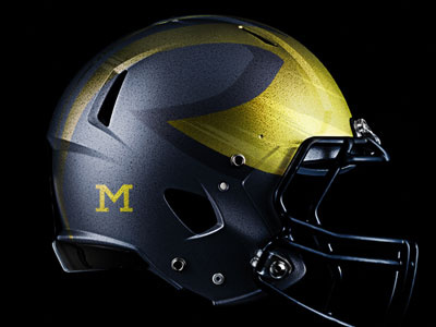 Michigan Wolverines alternate helmet blue football go blue helmet m maize michigan michigan wolverines university of michigan uofm wolverines zuba