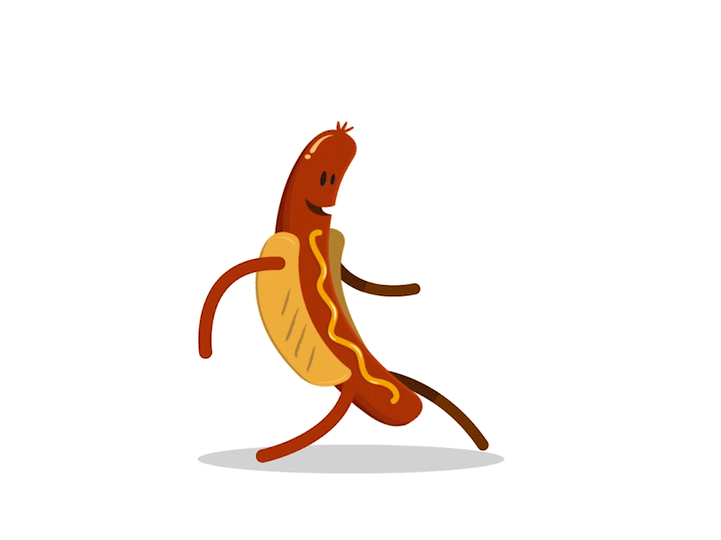 Hot Dog animation hot dog illustration motion graphics walk cycle