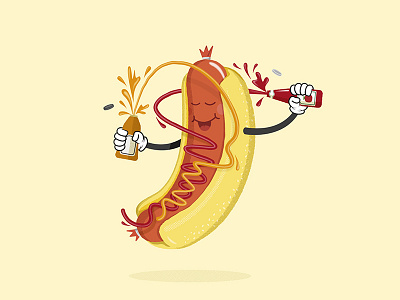 Hot Dog! hot dog illustration ketchup mustard sausage