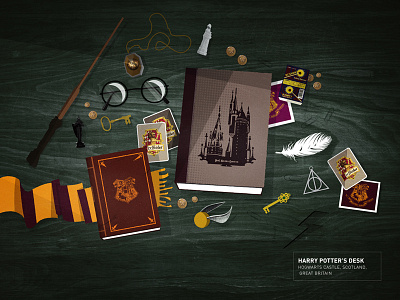 Harry Potter's Desk desk harry potter illustration illustrator photoshop the desk series