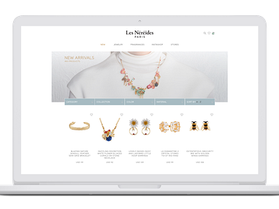 Les Néréides E-Commerce adobe xd ecommerce jewelery minimalist design mock up ux ui ux ui design web