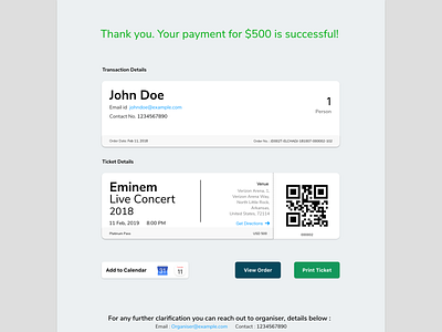 Email Receipt UI design