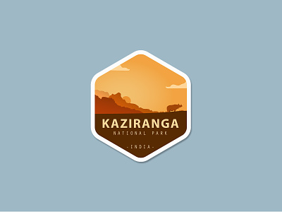 Kaziranga National Park badge badge logo branding illustration national parks
