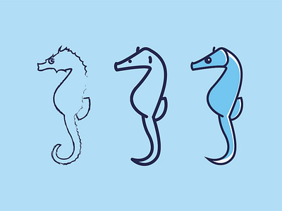 Sea Horse Illustration illustration logo