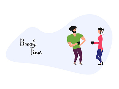 Coffee break at work break character character design coffee design illustration infographics