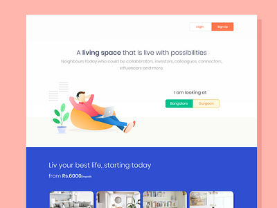 Co-Living web app design